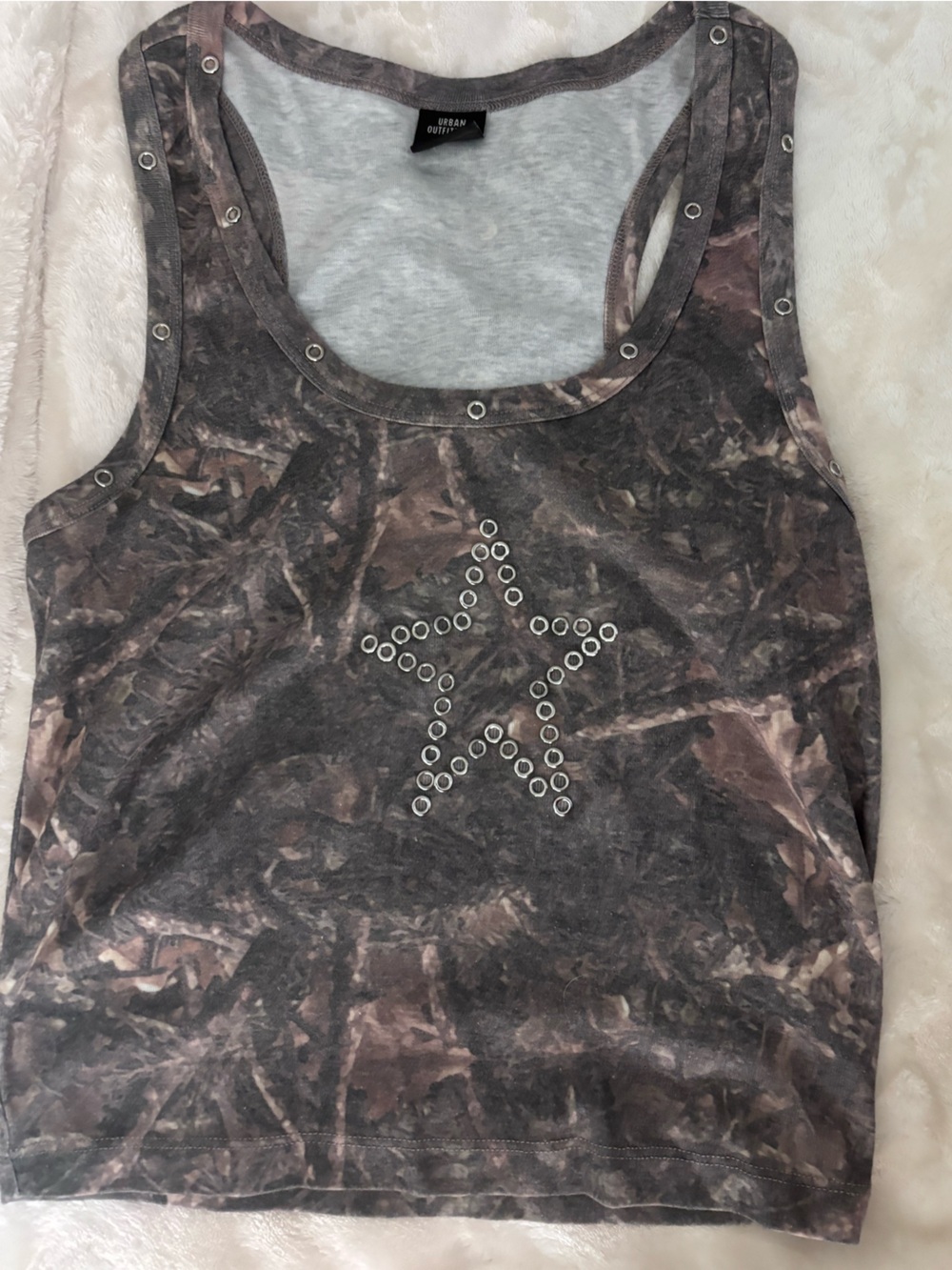 Urban Outfitters Camo Star Studded Tank Top